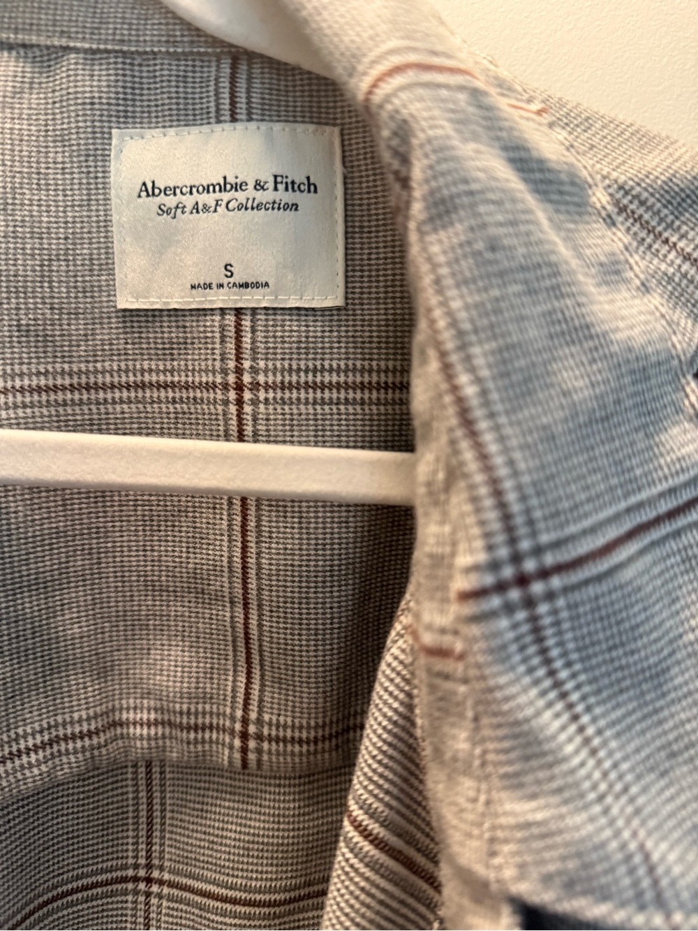 Abercrombie Light Gray Windowpane Shirt Jacket - Picture 2 of 3